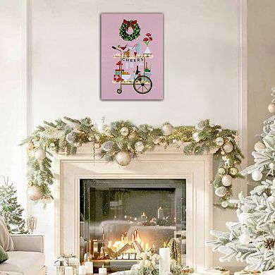 LumaBase Battery Operated Holiday Cart Lighted Wall Art