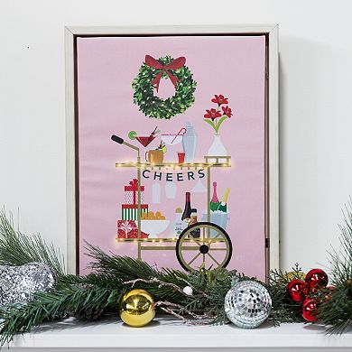 LumaBase Battery Operated Holiday Cart Lighted Wall Art