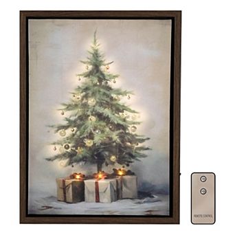 LumaBase Battery Operated Old Time Christmas Lighted Wall Art