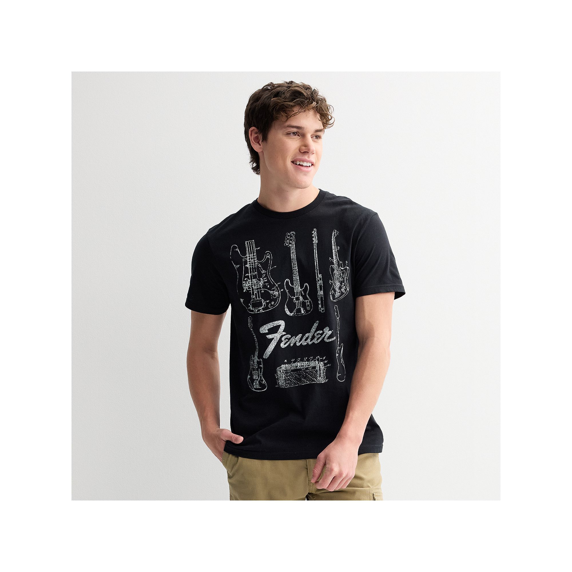 Mens Fender Chart Graphic Tee, Size: Small, Black