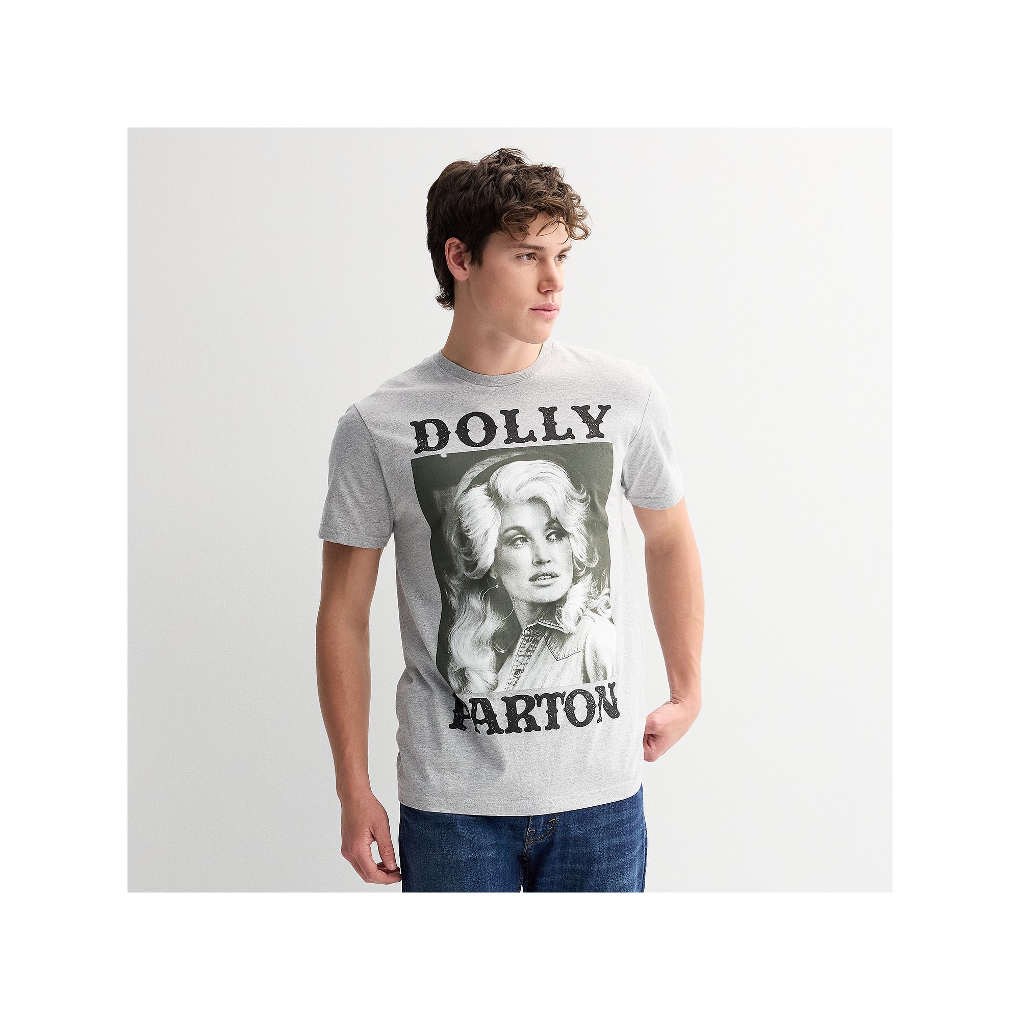 Mens Dolly Parton Guts Grits and Lipstick Graphic Tee, Size: XL, Grey Grey
