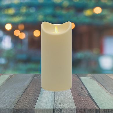 LumaBase Luminarias Weather Resistant 7 Inch LED Candle with Moving Flame