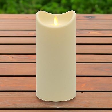 LumaBase Luminarias Weather Resistant 7 Inch LED Candle with Moving Flame
