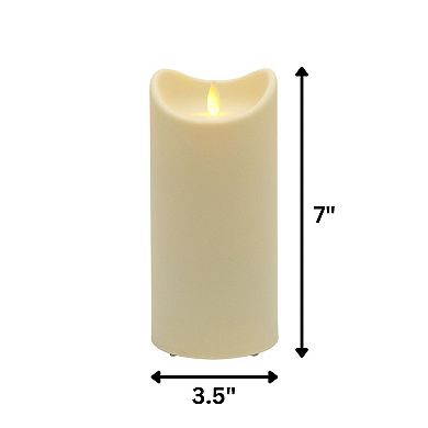 LumaBase Luminarias Weather Resistant 7 Inch LED Candle with Moving Flame