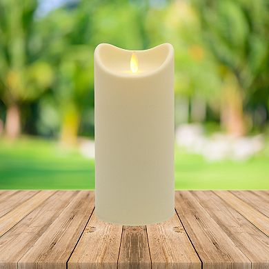 LumaBase Luminarias Weather Resistant 7 Inch LED Candle with Moving Flame