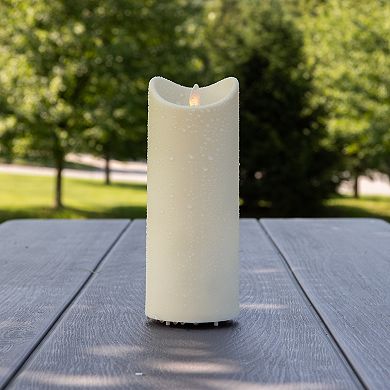 LumaBase Luminarias Weather Resistant 9-in. LED Candle with Moving Flame