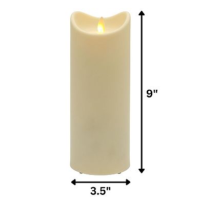 LumaBase Luminarias Weather Resistant 9-in. LED Candle with Moving Flame