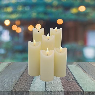 LumaBase Luminarias Battery Operated 3D Wick 6-pk. LED Candle Set