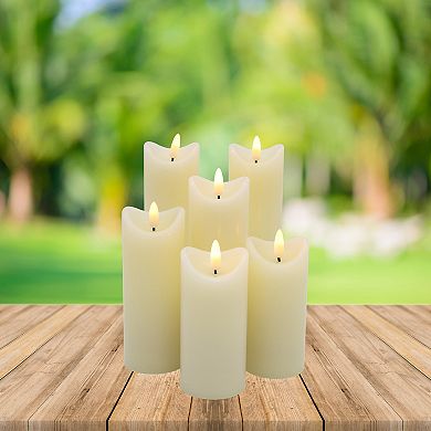 LumaBase Luminarias Battery Operated 3D Wick 6-pk. LED Candle Set