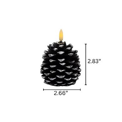 LumaBase Luminarias Battery Operated Pinecone Candle Set of 2