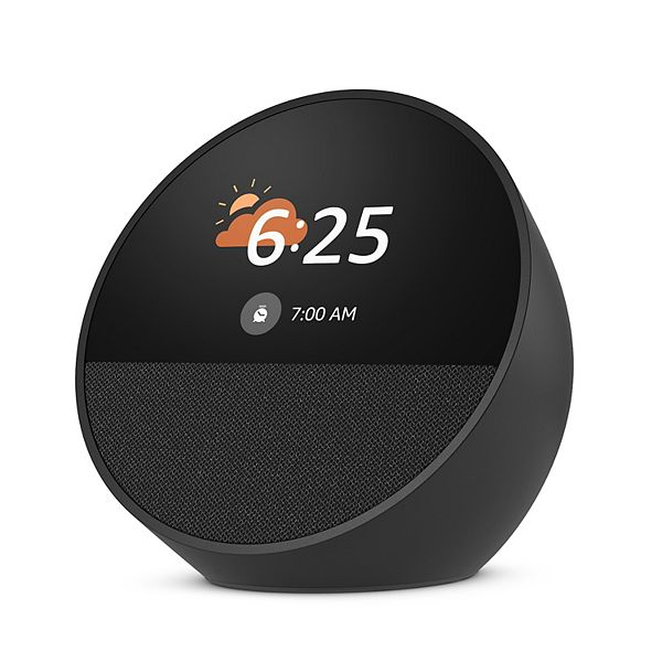 Amazon Echo Spot, Smart Alarm Clock with Vibrant Sound and Alexa (2024 Release) - Black