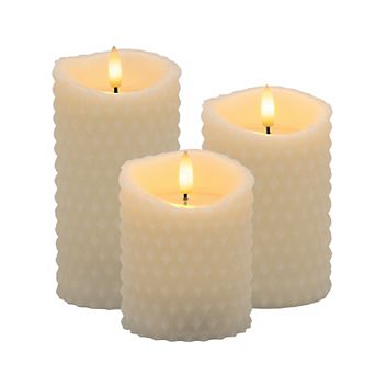 LumaBase Luminarias Textured Battery-Operated Candles 3 pk