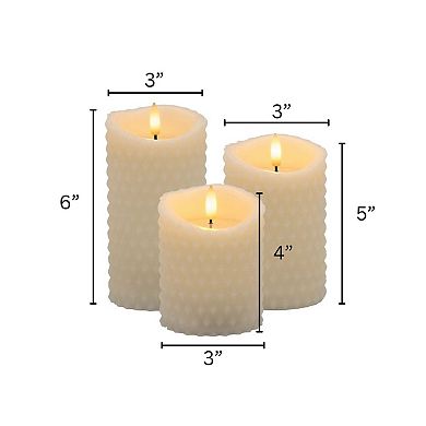 LumaBase Luminarias Textured Battery-Operated Candles 3-pk.
