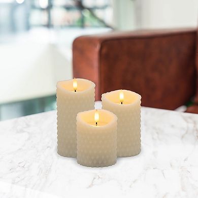 LumaBase Luminarias Textured Battery-Operated Candles 3-pk.