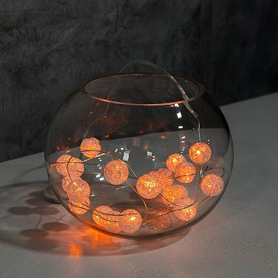 LumaBase Battery Operated Mini String Lights with Crackle Globes Set of 2