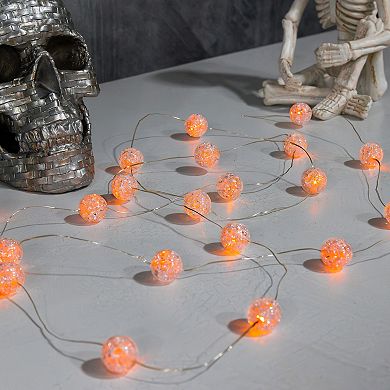 LumaBase Battery Operated Mini String Lights with Crackle Globes Set of 2