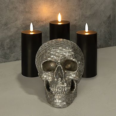 LumaBase Battery Operated 3D Wick Pillar Candles Set of 3