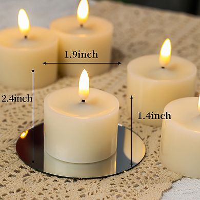 LumaBase Luminarias Battery Operated 3D Wick Flame Candle Set of 6