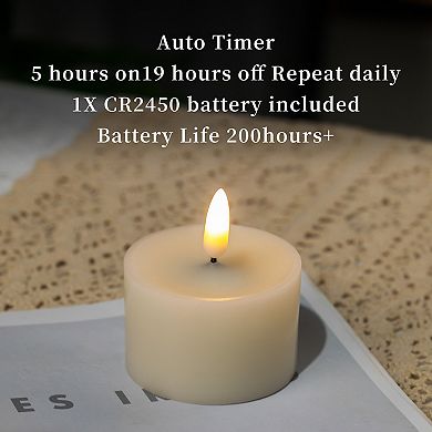 LumaBase Luminarias Battery Operated 3D Wick Flame Candle Set of 6