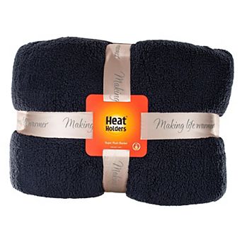 Heat Holders Super Plush Sherpa Solid Bedding Blanket