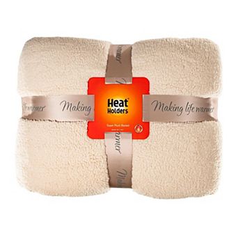 Heat Holders Super Plush Sherpa Solid Bedding Blanket