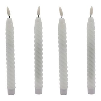 LumaBase Luminarias Battery Operated Twisted Wax Candle Set of 4