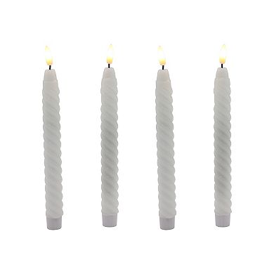 LumaBase Luminarias Battery Operated Twisted Wax Candle Set of 4