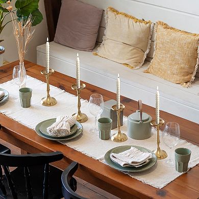 LumaBase Luminarias Battery Operated Twisted Wax Candle Set of 4