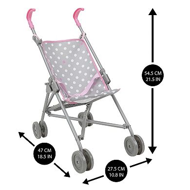 509 Crew Cotton Candy Pink Polka Dot Doll Stroller