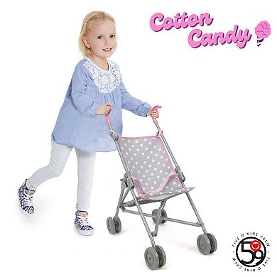 509 Crew Cotton Candy Pink Polka Dot Doll Stroller