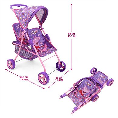 509 Crew Peppa Pig Twin Doll Stroller