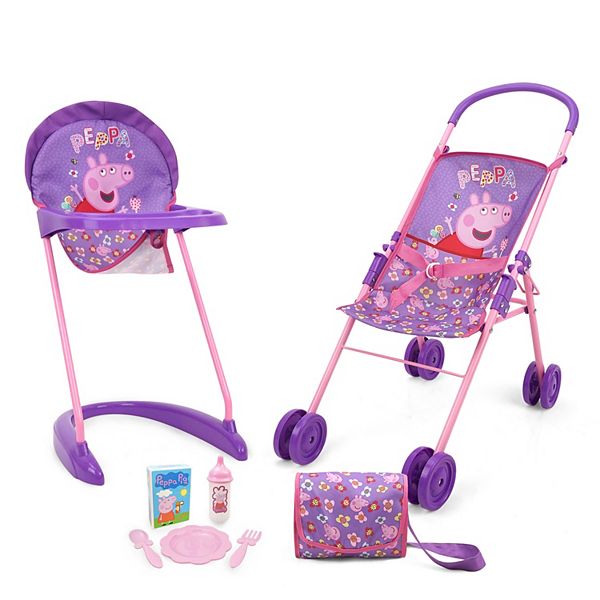 Peppa Pig Stroll N' Feed Playset - Floral Pink & Purple main image 0