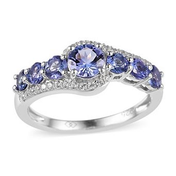 Sterling Silver Tanzanite & Cubic Zirconia Accent Ring