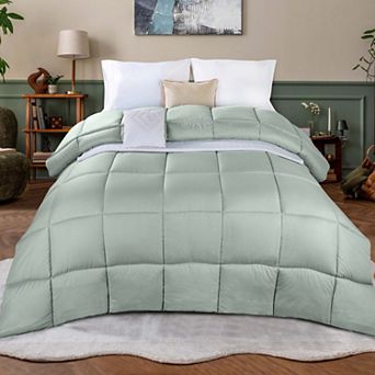 SUPERIOR Monochrome Basketweave Plush Microfiber Down Alternative Comforter