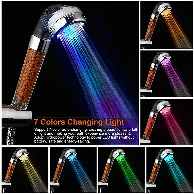 Silver, Powerful High-pressure Handheld Shower Head With Advanced Filtering