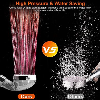 Silver, Powerful High-pressure Handheld Shower Head With Advanced Filtering
