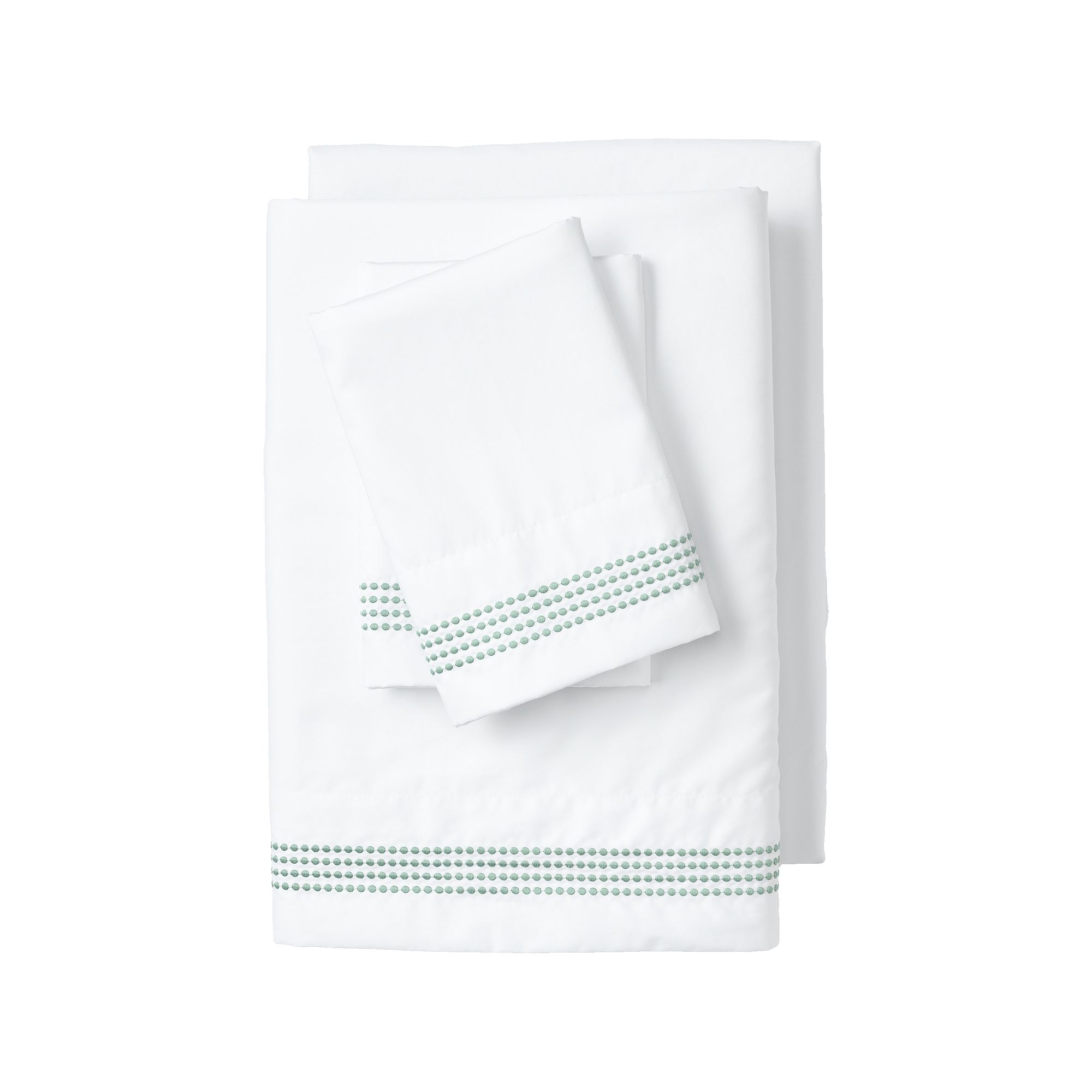 Lands End Supima Cotton 400 Thread Count Sateen Embroidered Sheets, Desert
