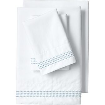Lands' End Supima Cotton 400 Thread Count Sateen Embroidered Sheets
