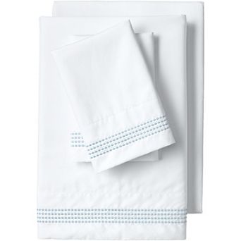 Lands' End Supima Cotton 400 Thread Count Sateen Embroidered Sheets