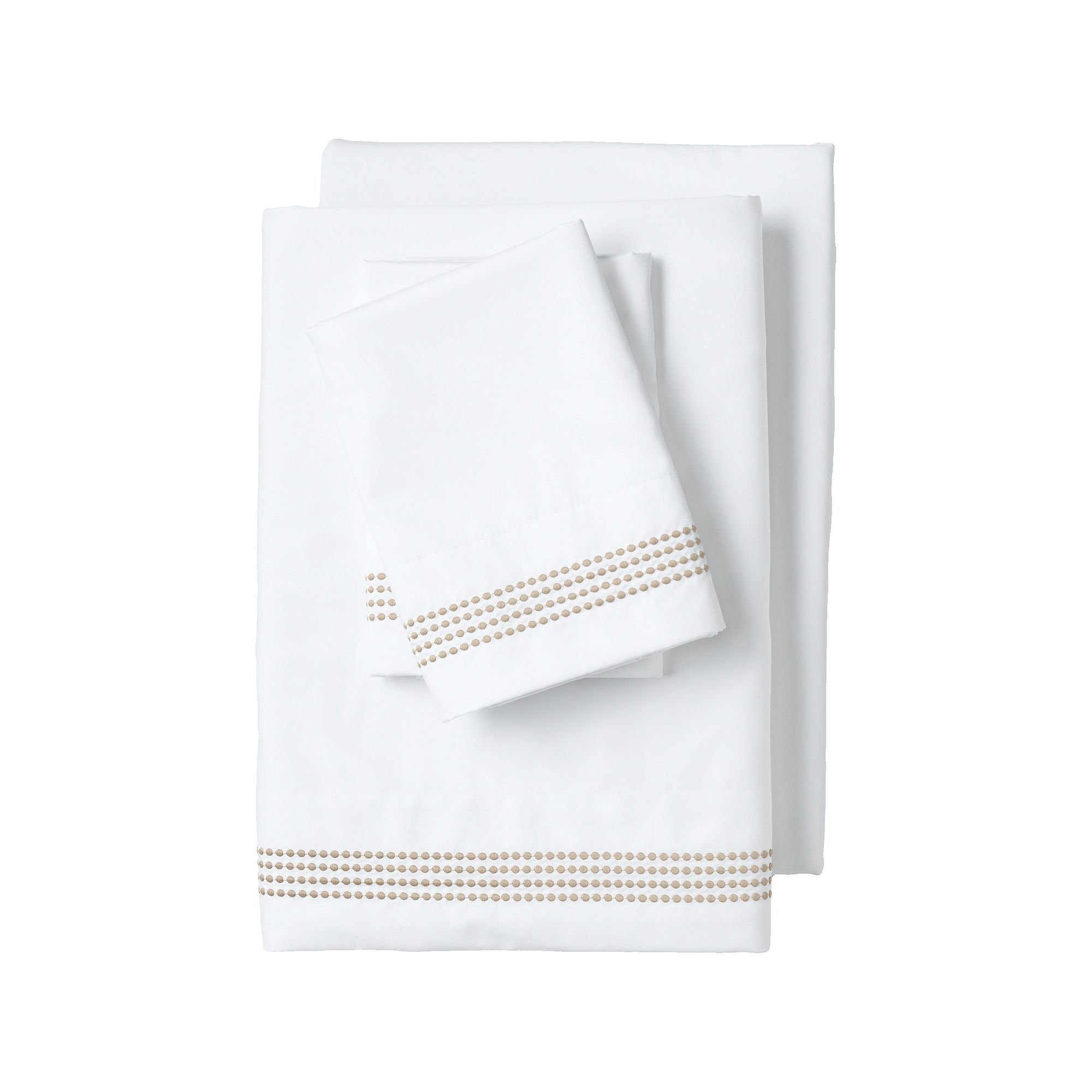 Lands End Supima Cotton 400 Thread Count Sateen Embroidered Sheets, Green 