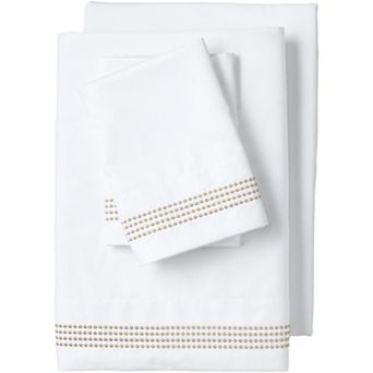 Lands' End Supima Cotton 400 Thread Count Sateen Embroidered Sheets