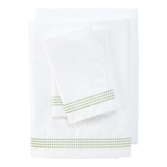 Lands' End Supima Cotton 400 Thread Count Sateen Embroidered Sheets