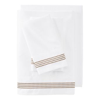 Lands' End Supima Cotton 400 Thread Count Sateen Embroidered Sheets