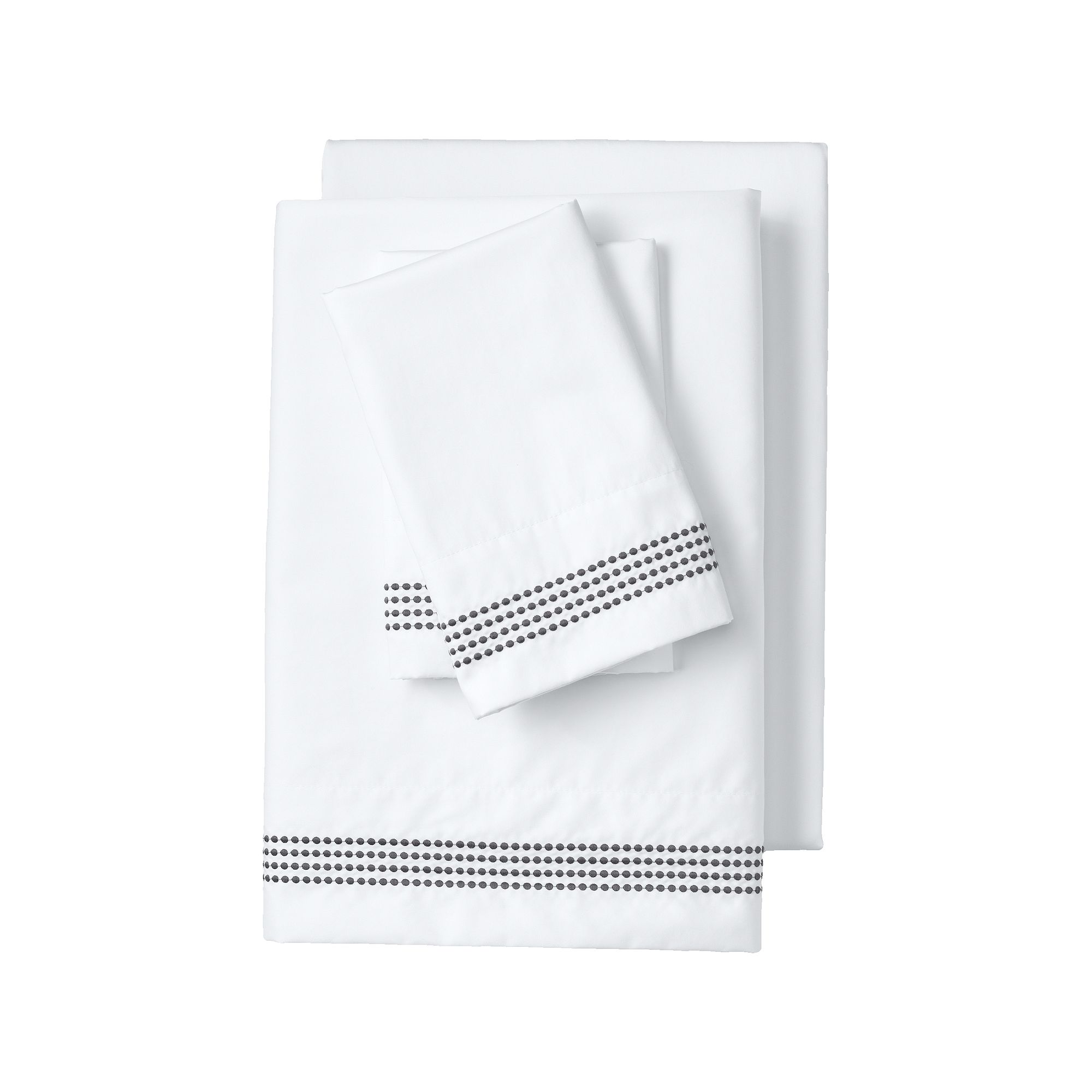 Lands End Supima Cotton 400 Thread Count Sateen Embroidered Sheets, Warm G