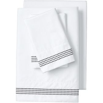 Lands' End Supima Cotton 400 Thread Count Sateen Embroidered Sheets