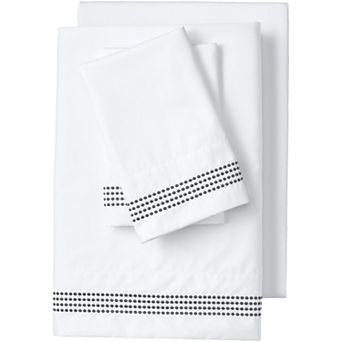 Lands' End Supima Cotton 400 Thread Count Sateen Embroidered Sheets