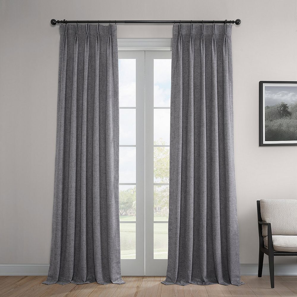 EFF Thermal Room Darkening Woolen Pleated 1 Window Curtain Panel