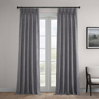 EFF Thermal Room Darkening Woolen Pleated 1 Window Curtain Panel