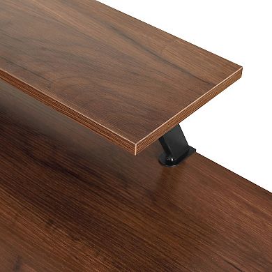 Techni Mobili L-Shaped Industrial Desk with Shelves