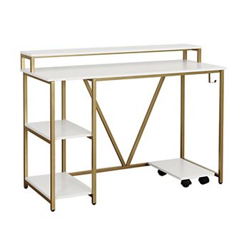 Techni Mobili Industrial 2 tier Side Shelf Writing Desk
